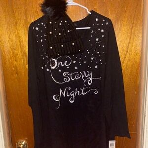 Style & Co. Black Sweater with White Starry Design